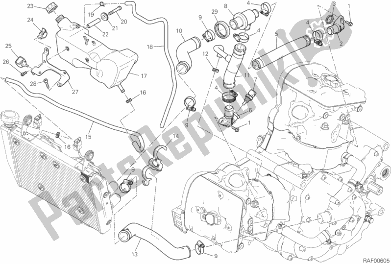 Todas as partes de Circuito De Refrigeração do Ducati Hypermotard 939 2018